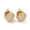 Clear Cubic Zirconia Round Ball Hoop Earrings EJEW-C008-17G-1