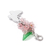 Butterfly Alloy Rhinestone & Flower Acrylic Pendant Decorations HJEW-JM03145-5