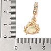 Rack Plating Alloy Rhinestone European Dangle Charms PALLOY-S189-38G-02-3