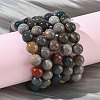 Natural Alashan Agate Round Beads Stretch Bracelets for Women BJEW-Z158-03M-02-1