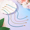 4Pcs 4 Colors Brass Enamel Curb Chain Bracelet Making AJEW-TA00033-4