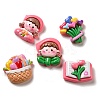 Flower Cute Girl Opaque Resin Decoden Cabochons CRES-P034-02-1