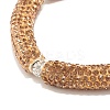 Bling Polymer Clay Rhinestone Curved Tube Beads Stretch Bracelet for Women BJEW-JB07490-02-5