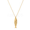 Lucky Fish Brass Micro Pave Clear Cubic Zirconia Pendant Necklaces FS-WG3FDBB-01-5