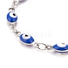 Enamel Horse Eye Link Chains Bracelet BJEW-P271-05P-01-2
