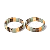 Rectangle Natural Pyrite & Green Aventurine & Tiger Eye & Quartz Crystal Beads Stretch Bracelets for Women Men BJEW-Z149-01I-4