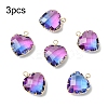 3Pcs K9 Glass Pendants GLAA-YW0004-39D-1