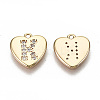 Brass Micro Pave Clear Cubic Zirconia Charms KK-N231-234K-NF-2