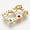 Brass Micro Pave Cubic Zirconia Pendants ZIRC-S061-64B-2