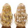 2Pcs 2 Colors Cloth Sunflower Hippie Headband Floral Crown OHAR-CP0001-15-1