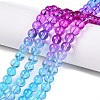 Baking Paint Transparent Glass Beads X-DGLA-M001-8mm-07-6