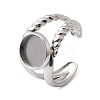 304 Stainless Steel Cuff Ring Components STAS-P454-01B-P-1