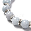 Natural Aquamarine Beads Stretch Bracelet Set for Men Women Girl Gift BJEW-JB06709-11