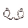 Gunmetal Plated Alloy Letter Pendants PALLOY-P097-03-Q-1