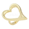 Hollow Heart Brass Open Cuff Ring RJEW-Q819-29G-1