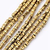Electroplate Crystal Glass Faceted Cube Beads Strands EGLA-F013-A02-1