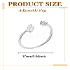 1Pc Letter Brass Rhinestone Open Cuff Rings for Women AJEW-LP0004-47E-S-2