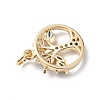 Brass Micro Pave Cubic Zirconia Pendants KK-E003-04G-3