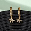 Starfish Brass Micro Pave Cubic Zirconia Hoop Earrings EJEW-F384-14G-01-1