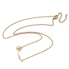 Brass and Acrylic Rose Flower Pendant 304 Stainless Steel Chain Necklaces for Women NJEW-D341-02G-4