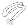 201 Stainless Steel Box Chain Arabic Heart Pendant Necklaces for Women LS-NJEW-M008-02P-2
