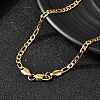 3.8MM 304 Stainless Steel Figaro Chain Necklaces for Women NJEW-B134-02B-G-3