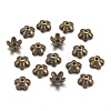 Tibetan Style  Zinc Alloy Bead Caps TIBEB-6.5x3-AB-FF-1