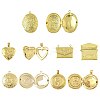 5Pcs 5 Styles Brass Locket Pendants KK-FS0001-90-1
