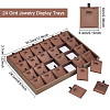 24-Slot Rectangle Imitation Leather Pendant Display Trays PDIS-WH0003-02-2
