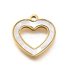 304 Stainless Steel Hollow Heart Charms STAS-Q348-08G-1