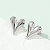 Non-Tarnish 304 Stainless Steel Heart Stud Earrings for Women X-EJEW-F300-09P-2