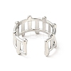 Non-Tarnish 304 Stainless Steel Fence Shape Open Cuff Ring RJEW-I085-22P-3
