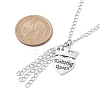 Alloy Crown with Heart Carved Word Knitting Queen Pendant Necklace NJEW-JN04696-4