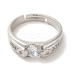 Brass Micro Pave Cubic Zirconia Rings for Women RJEW-E295-21P-2