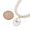 White Glass Pearl Beaded Necklaces NJEW-JN04652-05-3