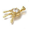 Rack Plating Brass Micro Pave Cubic Zirconia Pendants KK-G500-28G-05-2