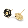 Flower Brass & Sterling Silver Pin Stud Earrings LS-KK-M326-22G-2