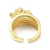 Rack Plating Brass Micro Pave Cubic Zirconia Open Cuff Rings RJEW-C076-08C-G-3