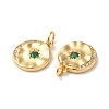 Rack Plating Brass Micro Pave Cubic Zirconia Pendants KK-D074-25G-3