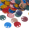 100Pcs 10 Colors Spray Painted 430 Stainless Steel Connector Charms STAS-TA0002-54-2
