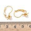 Square Brass Micro Pave Clear Cubic Zirconia Leverback Earring Findings KK-Z136-26G-3