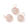 Brass Micro Pave Cubic Zirconia Charms ZIRC-F106-07RG-1