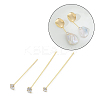 Brass Micro Pave Clear Cubic Zirconia Head Pins KK-M306-09G-01-1