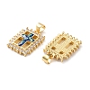 Brass Micro Pave Clear Cubic Zirconia Pendants KK-S048-09G-2