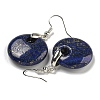 Rack Plating Brass Flat Round Dangle Earrings for Women EJEW-B064-01P-08-2