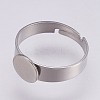 Tarnish Resistant Adjustable 304 Stainless Steel Pad Ring Settings LS-X-STAS-I088-I-01P-2
