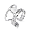 Non-Tarnish 304 Stainless Steel Open Cuff Ring Components X-STAS-Q308-06P-1