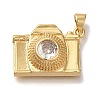Rack Plating Brass Micro Pave Cubic Zirconia Pendants KK-I720-21G-1