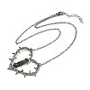 Alloy with Resin Thorned Heart Pendant Necklaces for Women NJEW-Z101-01B-3