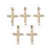 Rack Plating Brass Micro Pave Cubic Zirconia Pendants KK-F848-10G-5